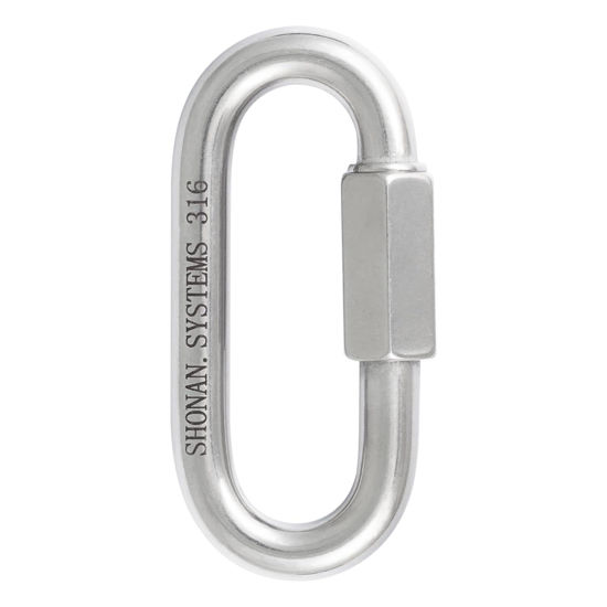 Picture of SHONAN 4.16 Inch Chain Quick Link Heavy Duty Large Carabiner 316 Stainless Steel Marine Grade Quick Link Connector, Corrosion Resistant Chain Connector, 2517 Lbs Capacity, 1 Pc