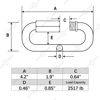 Picture of SHONAN 4.16 Inch Chain Quick Link Heavy Duty Large Carabiner 316 Stainless Steel Marine Grade Quick Link Connector, Corrosion Resistant Chain Connector, 2517 Lbs Capacity, 1 Pc