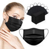 Picture of Disposable Face Mask Adults 3Ply Black with Ear Loop Safety 100Pcs Black