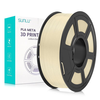 Picture of SUNLU 3D Printer Filament, Neatly Wound PLA Meta Filament 1.75mm, Toughness, Highly Fluid, Fast Printing for 3D Printer, Dimensional Accuracy +/- 0.02 mm (2.2lbs), 330 Meters, 1 KG Spool, Cream White