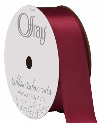 Picture of Berwick Offray 072677 7/8" Wide Single Face Satin Ribbon, Wine Red, 6 Yds