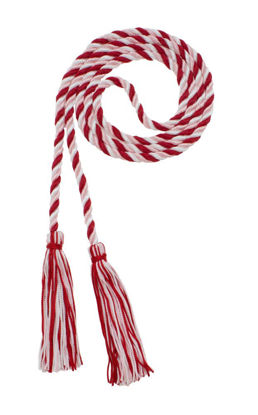 Picture of Graduation Honor Cord - RED/LT Pink/White - Every School Color Available - Made in USA - by Tassel Depot