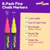 Picture of Bold Chalk Markers - Dry Erase Marker Pens - Liquid Chalk Markers for Chalkboards, Signs, Windows, Blackboard, Glass - Reversible Tip (8 Pack) - 24 Chalkboard Labels Included (Multicolored, 1mm)