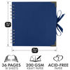 Picture of Bstorify Square Scrapbook Photo Albums 36 Pages (7 x 7 Inch) Blue Thick Paper, Hardcover, Metal Corners, Ribbon Closure - Ideal for Your Scrapbooking Albums, Art & Craft Projects (Blue, 7 x 7 Inch)