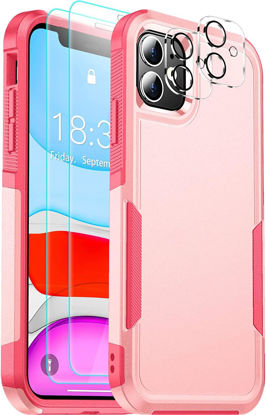 Picture of SPIDERCASE Shockproof for iPhone 11 Case,[10 FT Military Grade Drop Protection],with 2 pcs[Tempered Glass Screen Protector+Camera Lens Protector] Heavy Duty Full-Body Protective Phone Case,Pink