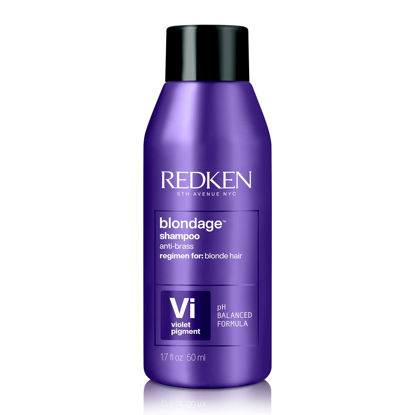 Picture of Redken Blondage Color Depositing Purple Shampoo | Hair Toner | For Blonde & Color Treated Hair | Neutralizes Brassy Tones In Blonde Hair | Travel Size | 1.7 Fl Oz