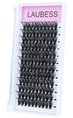 Picture of DIY Eyelash Extension 40D Clusters Lashes D Curl Individual Lashes Clusters Extensions Natural Look 3D Effect Black Individual False Eyelashes 120pcs (40D-0.07D, 16mm)