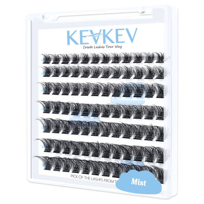 Picture of Lash Clusters 84 Pcs Cluster Lashes Eyelash Clusters DIY Cluster Eyelash Extensions Individual Lashes Thin Band & Soft(Mist,C-8-16mix)