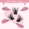 Picture of Cluster Lashes 72 Pcs Lash Clusters DIY Eyelash Extension Individual Lashes D-14mm Thin Band Easy to Apply at home Lashes (Adore, D-14mm)