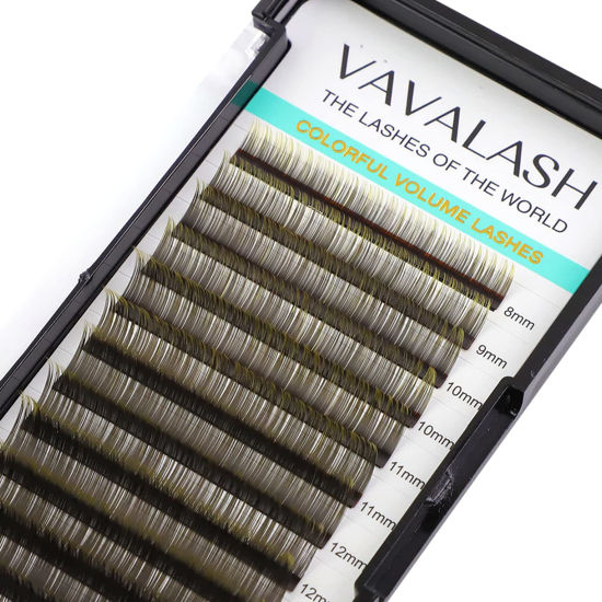 Picture of VAVALASH Ombre Colored Lash Extension 0.07 Thickness C Curl Black Gradient Yellow Individual Premium Eyelash Extensions Volume Lash Extension (Black Gradient Yellow 0.07 C, 13-20mm)