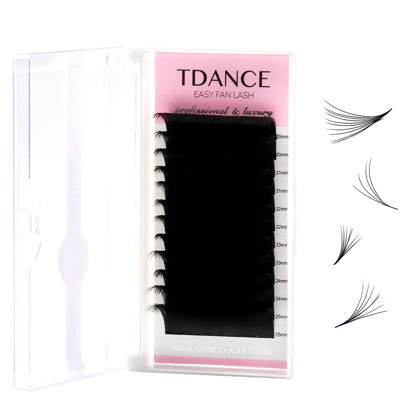 Picture of TDANCE Eyelash Extension Supplies Rapid Blooming Volume Eyelash Extensions Thickness 0.07 C Curl Mix 20-25mm Easy Fan Volume Lashes Self Fanning Individual Eyelashes Extension (C-0.07,20-25mm)