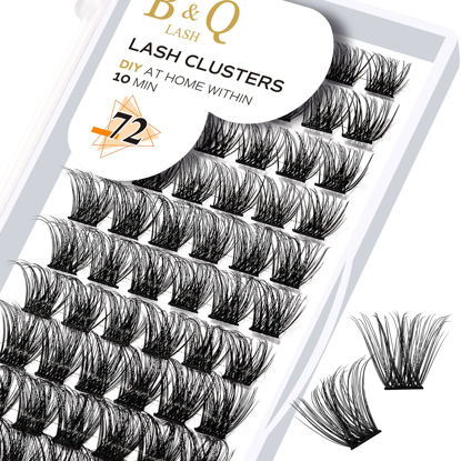 Picture of Lash Clusters B14 D Curl 12-18MIX DIY Eyelash Extensions 72 Clusters Lashes B&Q LASH Volume Individual Lashes Eyelash Clusters Extensions Individual Lashes Cluster DIY at Home (B14,D-12-18MIX)