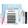 Picture of KevKev DIY Lash Extension Kit Lash Clusters Kit 84 Pcs Cluster Lashes with Lash Bond and Seal Lash Glue Remover Overnighter Seal and Applicator for DIY Eyelash Extension(Cirrus Kit,D-8-16mix)