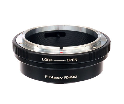 Picture of Fotasy FD Mount Lens to M4/3 Adapter, FD MFT Converter, Compatible with Panasonic G7 G9 GF8 GH5 GX7 GX8 GX9 GX85 GX80 GX850 G90 G91 G95 G100 Olympus E-M1 E-M5 E-M10 I II III E-PM2 E-PM1 Pen-F E-M1X