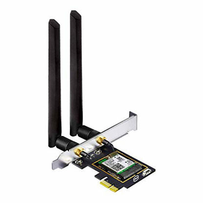 Picture of OKN WiFi 6E AX5400 PCIe WiFi Card Intel AX210 Chipset Bluetooth 5.3 WPA3 11AX Tri Band Wireless Adapter with MU-MIMO, OFDMA, Ultra-Low Latency, Low-Profile Bracket, Supports Windows 11, 10 (64bit)