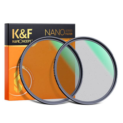 Picture of K&F Concept 55mm Black Diffusion 1/4 & 1/8 Lens Filter Kit (2 Pcs), Mist Cinematic Effect Filter for Vlog/Video/Portrait Image with 28 Multi-Layer Coated