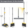 Picture of kelamayi Broom and Dustpan Set for Home, Broom and Dustpan Combo for Office, Stand Up Broom and Dustpan (Gray&Yellow)