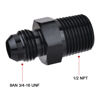 Picture of EVIL ENERGY 8AN Male Flare to 1/2" NPT Pipe Fitting Adapter Aluminum Straight Black 4PCS