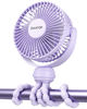 Picture of Gaiatop Mini Portable Stroller Fan, Battery Operated Small Clip on Fan, Detachable 3 Speed Rechargeable 360° Rotate Flexible Tripod Handheld Desk Cooling Fan for Car Seat Crib Treadmill Travel Purple