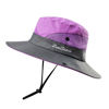 Picture of Women's Outdoor UV-Protection-Foldable Sun-Hats Mesh Wide-Brim Beach Fishing Hat with Ponytail-Hole (Purple)