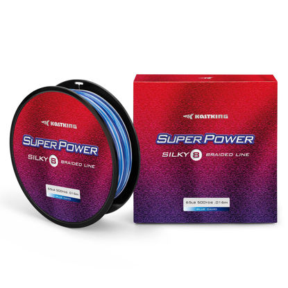 Picture of KastKing Superpower Silky8 Braided Fishing Line, Blue Camo, 8 Strand, 6LB, 300Yds