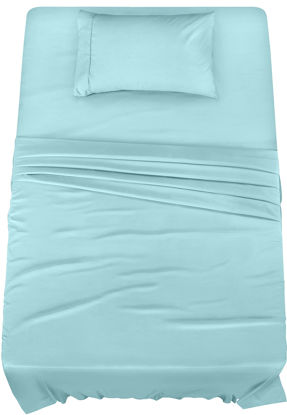 Picture of Utopia Bedding Twin Bed Sheets Set - 3 Piece Bedding - Brushed Microfiber - Shrinkage and Fade Resistant - Easy Care (Twin, Spa Blue)