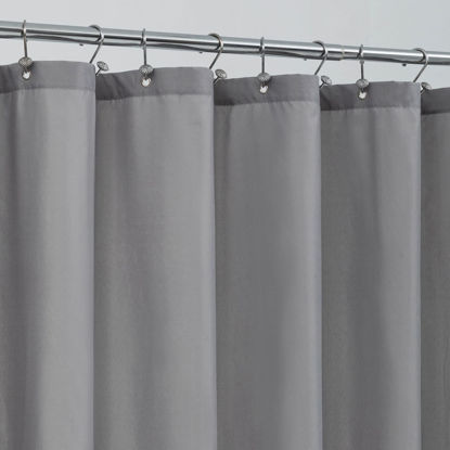 Picture of ALYVIA SPRING Stall Fabric Shower Curtain Liner Waterproof - 48" x 72", Soft & Lightweight Stall Size Shower Curtain with Magnets, Machine Washable - 48x72, Grey