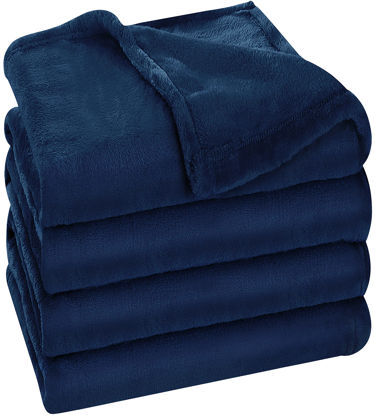 Picture of Utopia Bedding Fleece Blanket Full Size Navy 300GSM Luxury Fuzzy Soft Anti-Static Microfiber Bed Blanket (90x84 Inches)