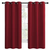 Picture of NICETOWN Burgundy Red Kitchen Blackout Curtain Panels, Thermal Insulated Grommet Top Blackout Draperies and Drapes for Basement (2 Panels, W42 x L68-inch)