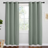 Picture of NICETOWN Greyish Green Room Darkening Curtains for Kitchen, Set of 2, 42 inches Wide by 78 inches Long, Window Treatment Thermal Insulated Solid Grommet Room Darkening Curtains/Drapes for Bedroom