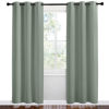 Picture of NICETOWN Greyish Green Room Darkening Curtains for Kitchen, Set of 2, 42 inches Wide by 78 inches Long, Window Treatment Thermal Insulated Solid Grommet Room Darkening Curtains/Drapes for Bedroom