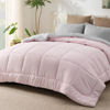 Picture of Bedsure King Reversible Comforter Duvet Insert - All Season Quilted Comforters King Size, Down Alternative King Size Bedding Comforter with Corner Tabs - Pink/Grey