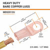 Picture of SELTERM 2pcs 2/0 AWG 1/2" Stud Copper Wire Lugs, Battery Lugs, Ring Terminals, Battery Cable Ends, 00 Gaug Ring Terminal Connectors, UL Heavy Duty Bare Copper Eyelets Battery Terminal Connectors