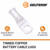 Picture of SELTERM 2pcs 6 AWG 1/4" Stud Tinned Copper Wire Lugs, Battery Lugs, Ring Terminals, Battery Cable Ends, 6 Gauge Ring Terminal Connectors, UL Marine Grade Electrical Battery Terminal Connectors