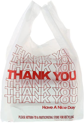 Picture of Concession Essentials Disposable & Reusable Thank You T-Shirt Bags- Pack of 100