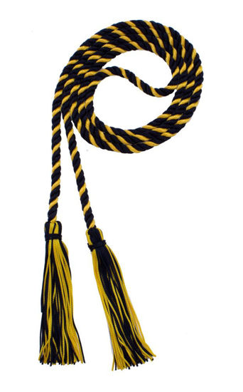 Picture of Graduation Honor Cord - Navy/Gold - Every School Color Available - Made in USA - by Tassel Depot