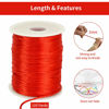 Picture of TONIFUL 2mm x 110 Yards Red Nylon Cord Satin String for Bracelet Jewelry Making Rattail Macrame Waxed Trim Cord Necklace Bulk Beading Thread Kumihimo Chinese Knot Craft