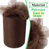 Picture of Brown Tulle Fabric Rolls 6 Inch by 100 Yards (300 feet) Fabric Spool Tulle Ribbon for DIY Brown Tutu Bow Baby Shower Birthday Party Wedding Decorations Christmas Craft Supplies