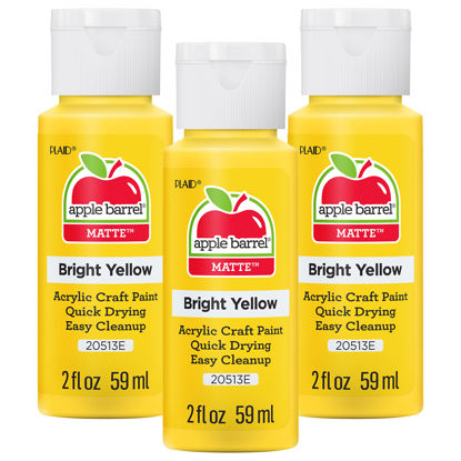 Picture of Apple Barrel Acrylic Paint, Bright Yellow (Pack of 3) 2 oz, 20513EA