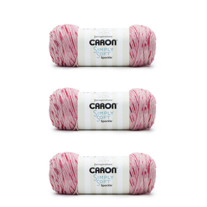 Picture of Caron Simply Soft Lipstick Speckle Yarn - 3 Pack of 141g/5oz - Acrylic - 4 Medium (Worsted) - 235 Yards - Knitting/Crochet