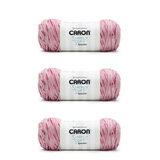 Picture of Caron Simply Soft Lipstick Speckle Yarn - 3 Pack of 141g/5oz - Acrylic - 4 Medium (Worsted) - 235 Yards - Knitting/Crochet