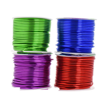 Picture of Mandala Crafts 2mm 12 Gauge Rainbow Color Anodized Aluminum Wire for Sculpting, Armature, Jewelry Making, Gem Metal Wrap, Garden, Colored and Soft, 4 Rolls