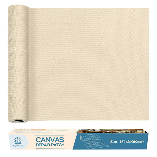 Picture of Canvas Repair Patch 16×60 Inch Self-Adhesive Waterproof Fabric Patch for Sofas, Tents, Furniture,Tote Bags, Car Seats.（Beige2.0）