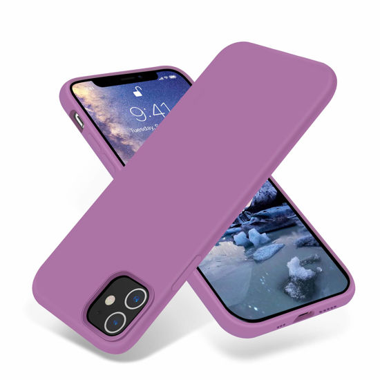 Picture of OTOFLY Compatible with iPhone 12 Case and iPhone 12 Pro Case 6.1 inch(2020),[Silky and Soft Touch Series] Premium Soft Liquid Silicone Rubber Full-Body Protective Bumper Case （Lilac Purple）