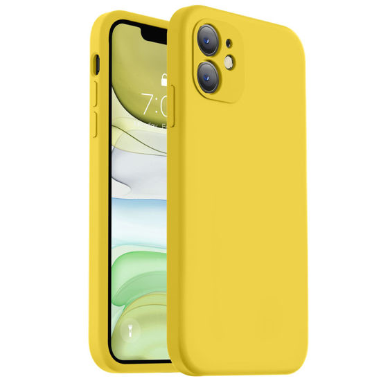 Picture of Vooii Compatible with iPhone 11 Case, Upgraded Liquid Silicone with [Square Edges] [Camera Protection] [Soft Anti-Scratch Microfiber Lining] Phone Case for iPhone 11 6.1 inch - Yellow