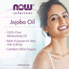 Picture of NOW Solutions, Organic Jojoba, Moisturizing Multi-Purpose Oil for Face, Hair and Body, 8-Ounce