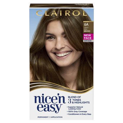 Picture of Clairol Nice'n Easy Permanent Hair Dye, 6A Light Ash Brown Hair Color, Pack of 1