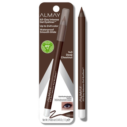 Picture of Almay Gel Eyeliner, Waterproof, Fade-Proof Eye Makeup, Easy-to-Sharpen Liner Pencil, 140 Deep Chestnut, 0.045 Oz