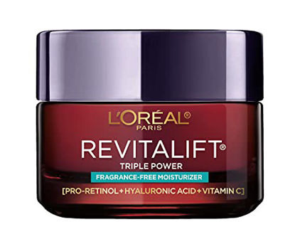 Picture of L'Oreal Paris Revitalift Triple Power Anti-Aging Face Moisturizer, Pro Retinol, Hyaluronic Acid & Vitamin C, Reduce Wrinkles, Fragrance Free 1.7 Oz