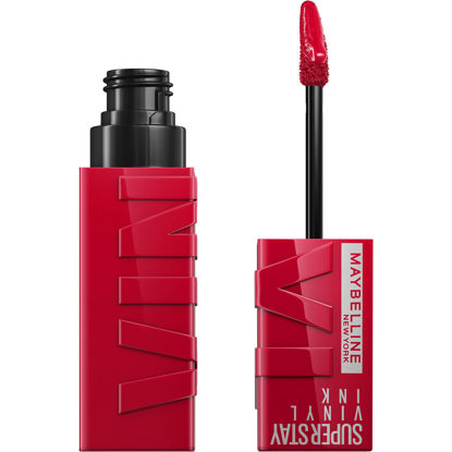 Picture of Maybelline New York Super Stay Vinyl Ink Longwear No-Budge Liquid Lipcolor Makeup, Highly Pigmented Color and Instant Shine, Wicked, Cool Red Lipstick, 0.14 fl oz, 1 Count